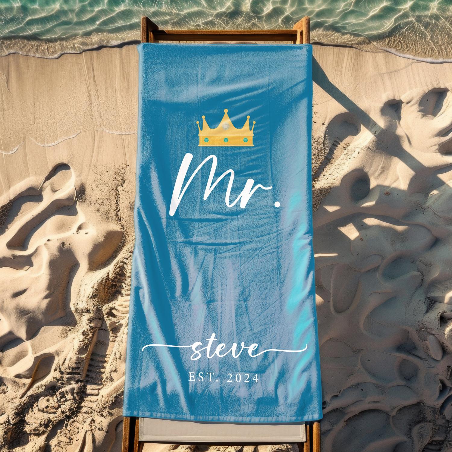 Custom Couple Towel, Personalized Mr. and Mrs. Beach Towel, His and Hers Newlywed Gift, Just Married Bride Gift, Wedding Gift,wedding