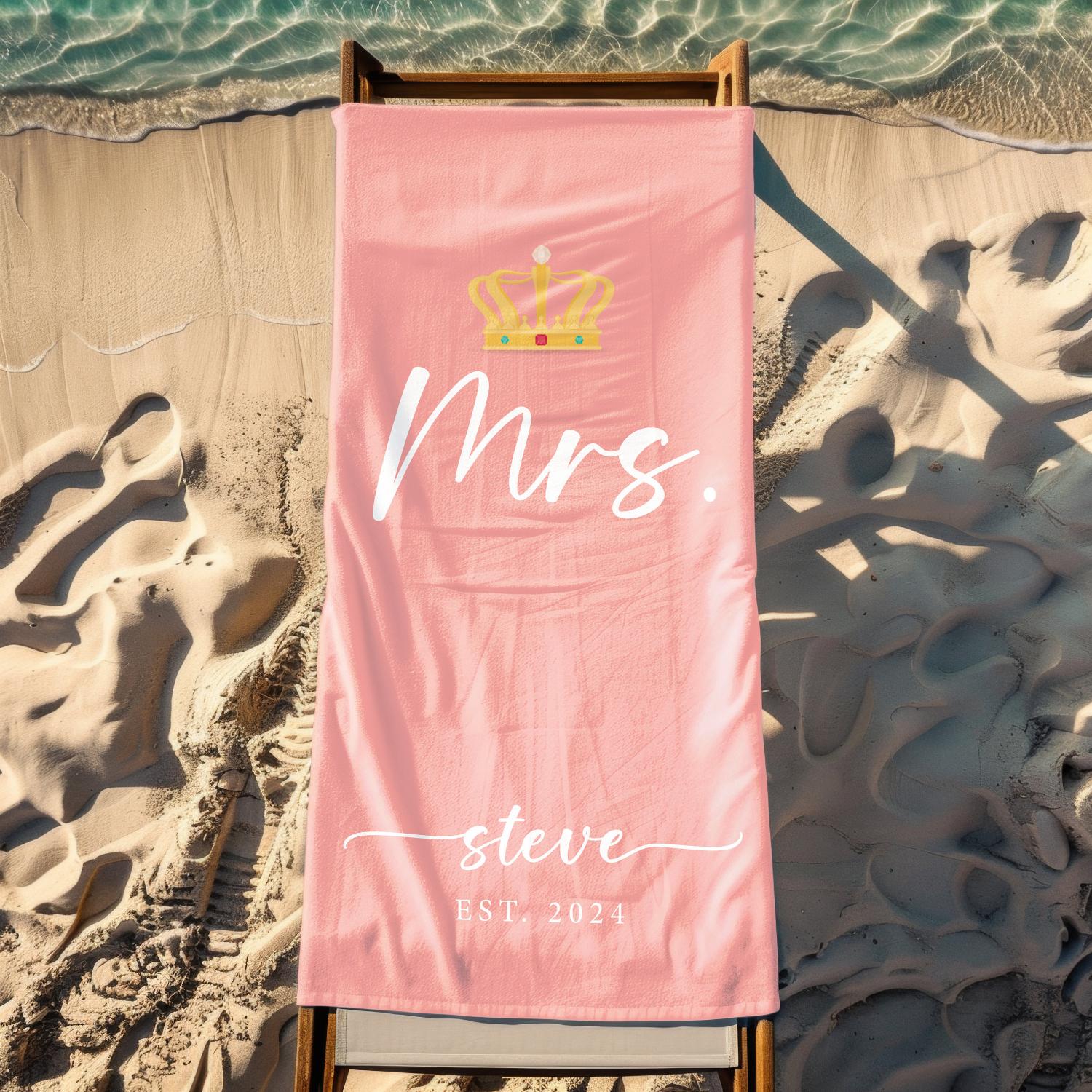 Custom Couple Towel, Personalized Mr. and Mrs. Beach Towel, His and Hers Newlywed Gift, Just Married Bride Gift, Wedding Gift,wedding