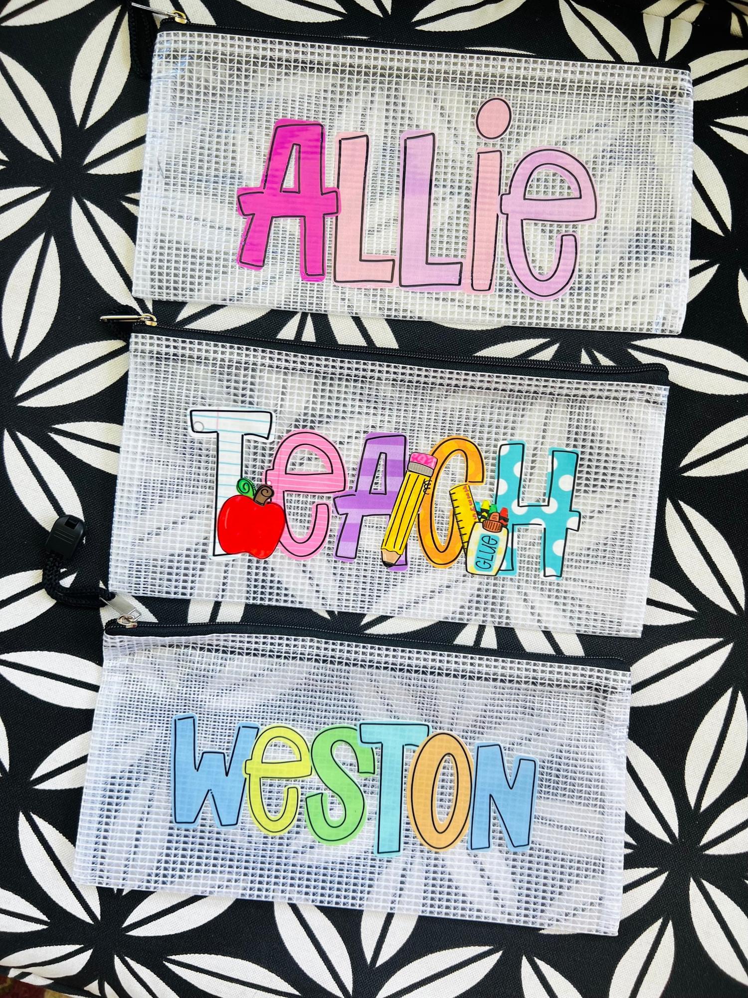 Personalized Pocket Folder (with Prongs!) Pencil Box, Pencil Pouch, zipper Pouch-  Back to school -UVDTF Kindergarten first second third