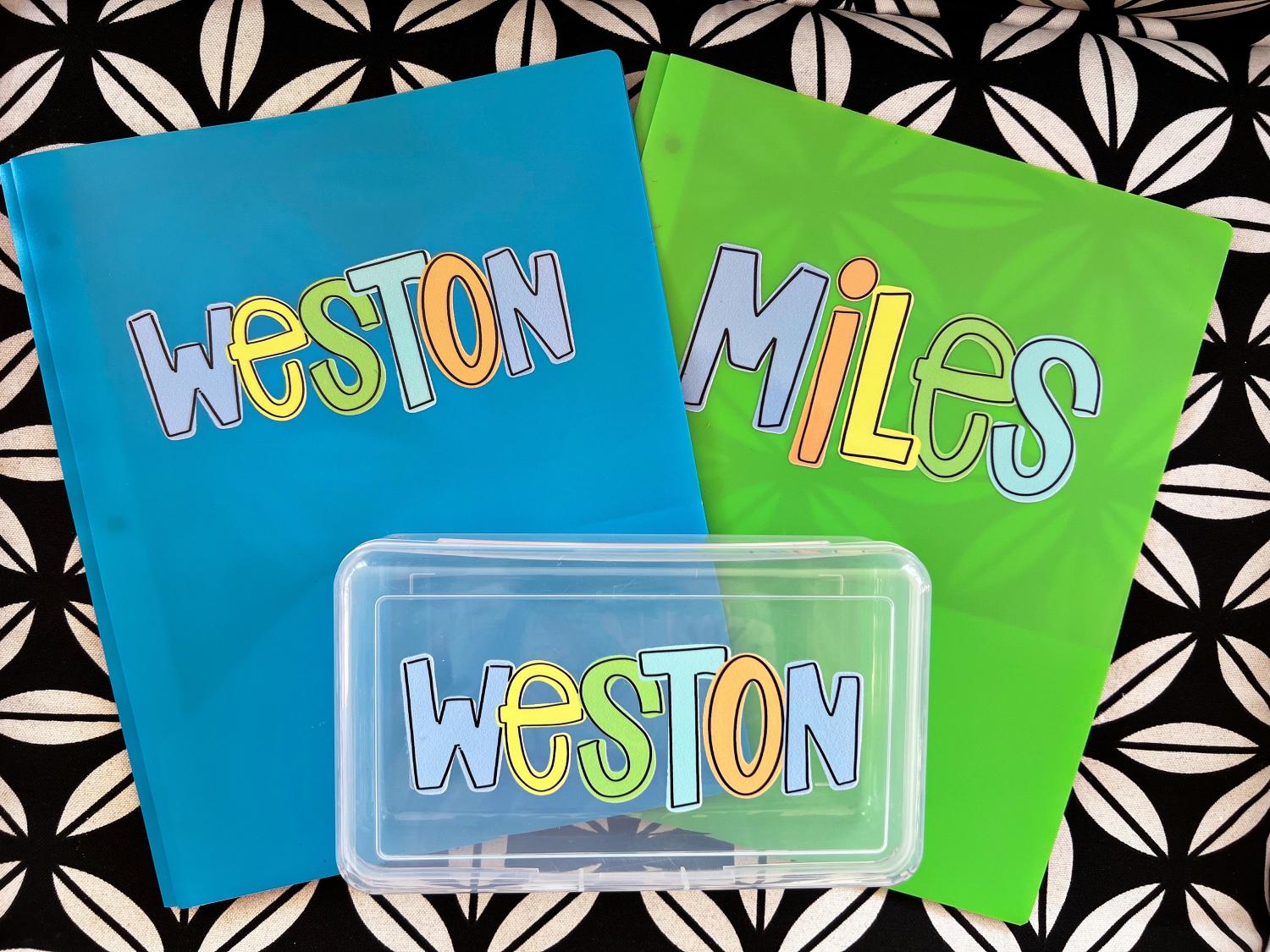 Personalized Pocket Folder (with Prongs!) Pencil Box, Pencil Pouch, zipper Pouch-  Back to school -UVDTF Kindergarten first second third