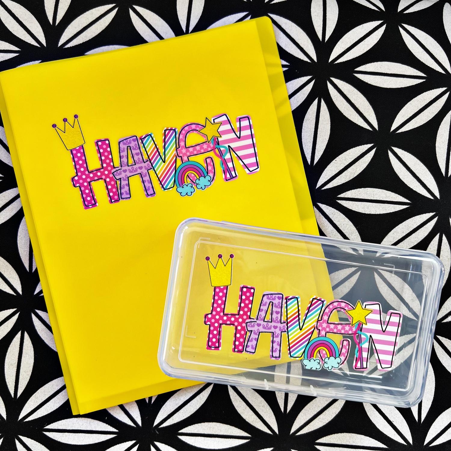Personalized Pocket Folder (with Prongs!) Pencil Box, Pencil Pouch, zipper Pouch-  Back to school -UVDTF Kindergarten first second third