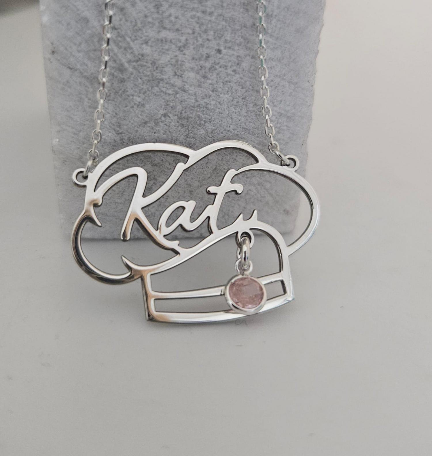 Custom Chef Hat Name Necklace with Birthstone, Gold Cooking Nameplate, Silver Kitchen Jewelry, Gastronomy Gift, Culinary School Pendant