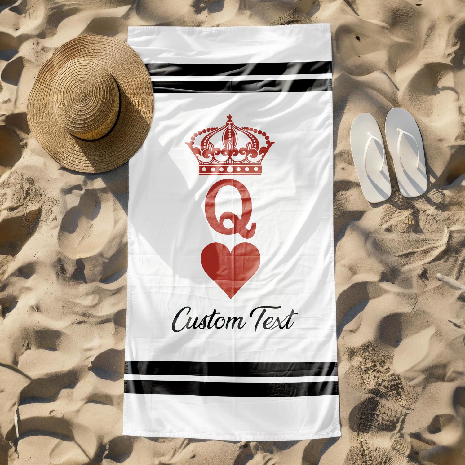 Personalized King And Queen Beach Towel, Honeymoon Gift for Couples