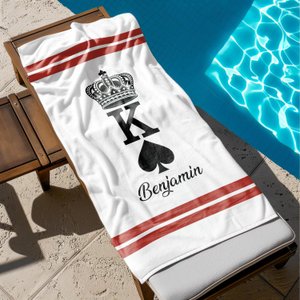 Personalized King And Queen Beach Towel, Honeymoon Gift for Couples