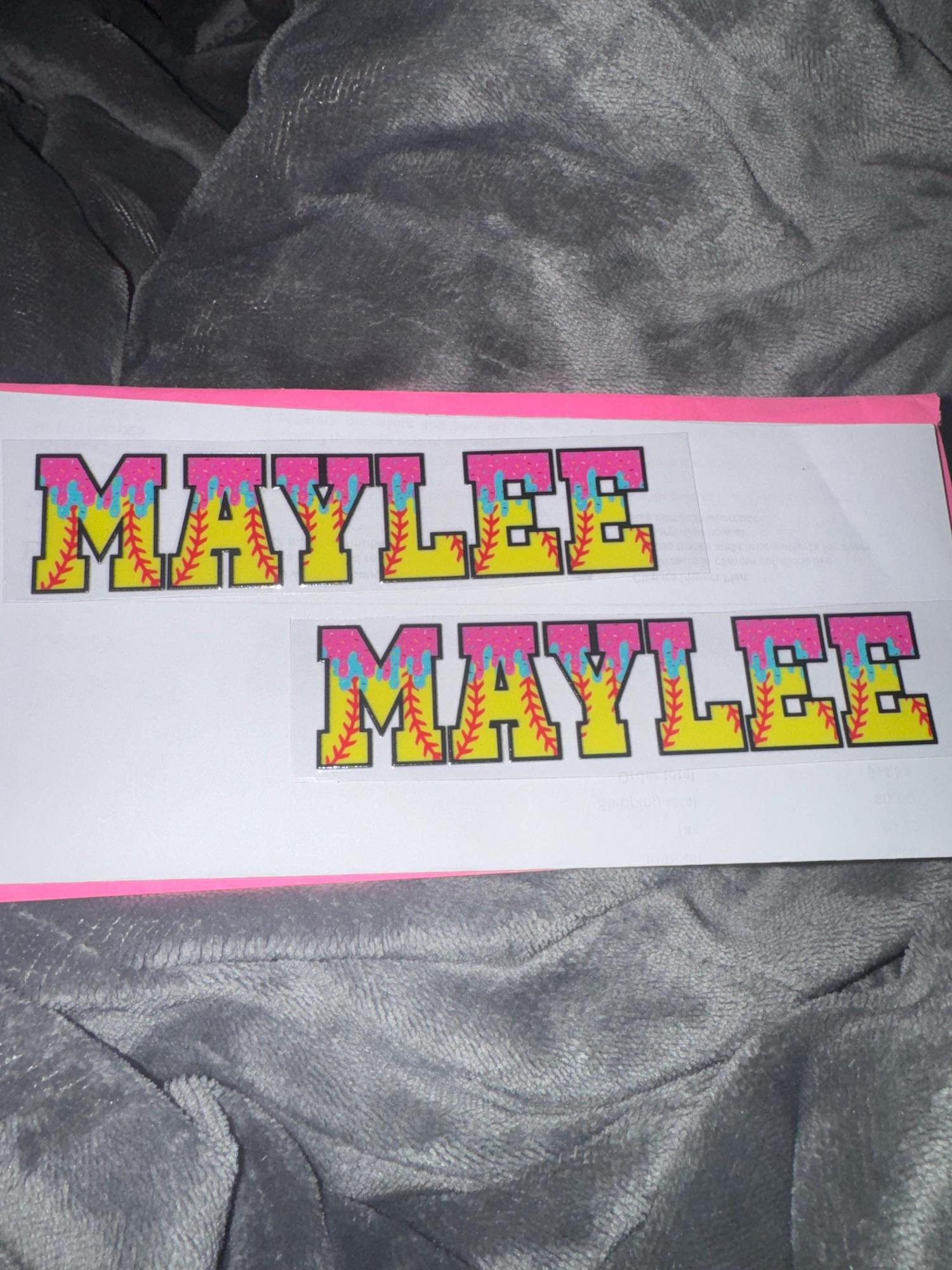 Set of 2 - Baseball DRIP Helmet Bat Sticker - Little League Tball name UVDTF Decal Ice Cream Drip Softball / baseball Drip
