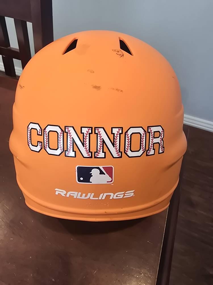 Set of 2 - Baseball DRIP Helmet Bat Sticker - Little League Tball name UVDTF Decal Ice Cream Drip Softball / baseball Drip