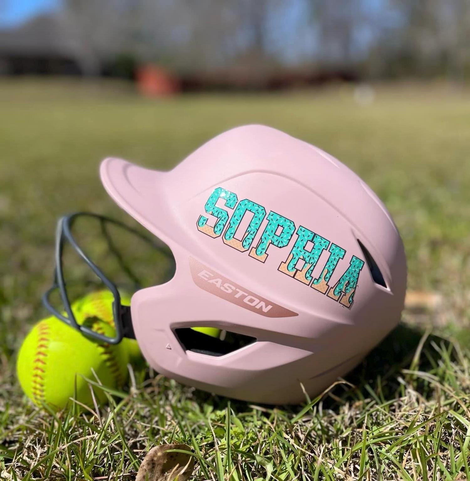Set of 2 - Baseball DRIP Helmet Bat Sticker - Little League Tball name UVDTF Decal Ice Cream Drip Softball / baseball Drip
