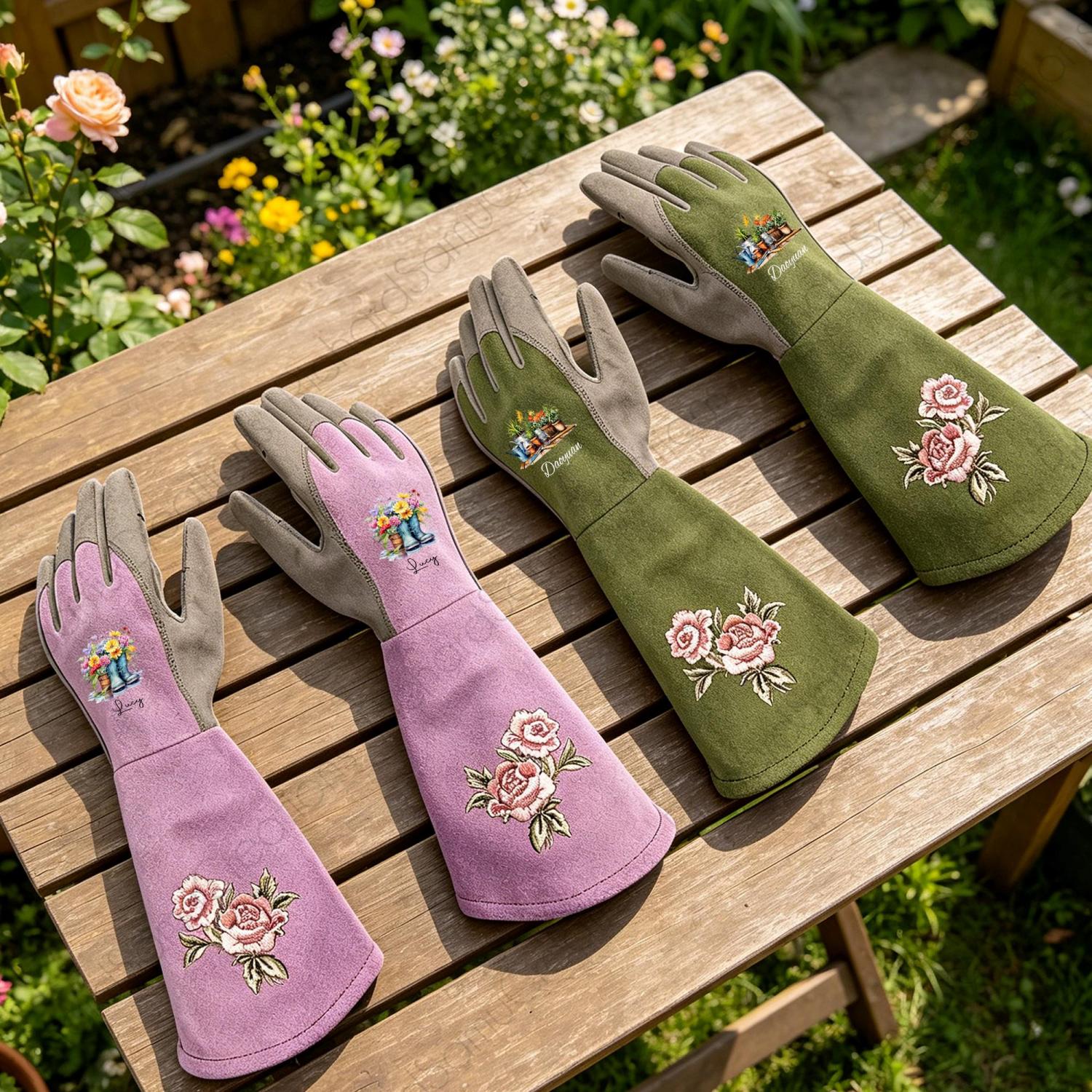 Personalized Garden Arm Saver Gloves,Garden gloves,Long Sleeve Gardening Gloves,Gardeners Gift, Mother’s Day Gift,Gift for her,ChristmasGift