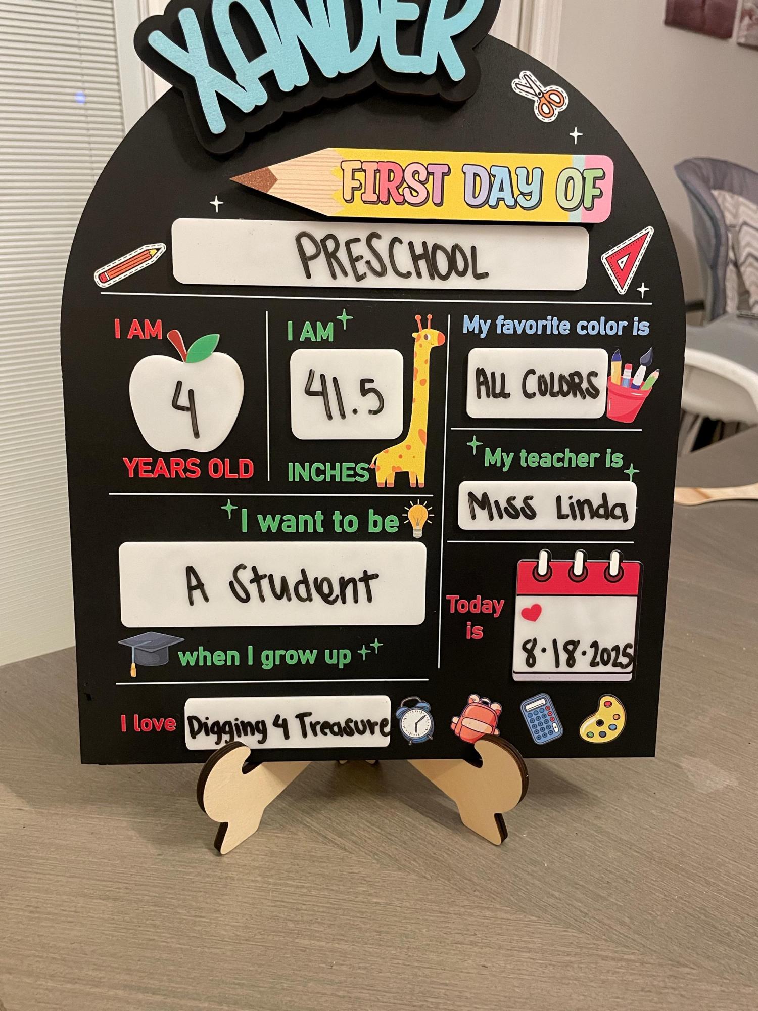Custom First And Last Day School Sign,Back to School Board,Interchangable,First Day of School,Dry Erase,Reusable,Preschool Prop,Kid Gift