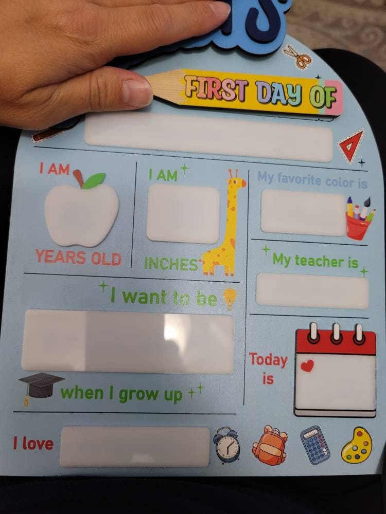 Custom First And Last Day School Sign,Back to School Board,Interchangable,First Day of School,Dry Erase,Reusable,Preschool Prop,Kid Gift
