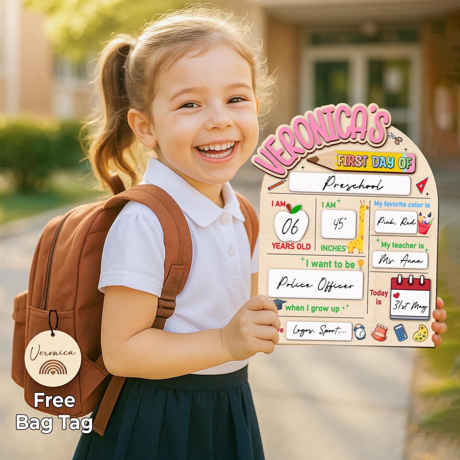 Custom First And Last Day School Sign,Back to School Board,Interchangable,First Day of School,Dry Erase,Reusable,Preschool Prop,Kid Gift