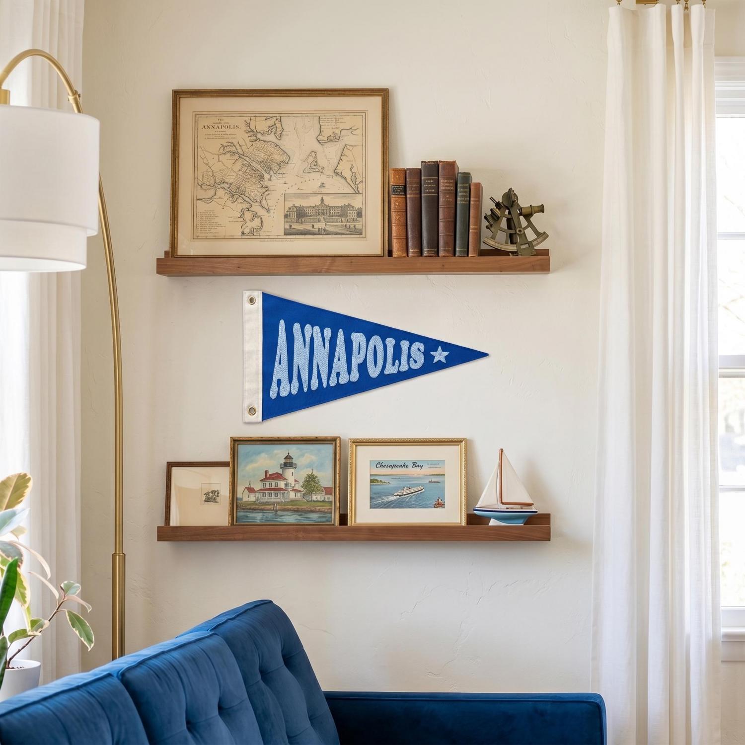 Custom Embroidered Vintage Pennant Flag, Personalized Name Pendant Flag, Retro Wall Decor, Unique Home Office Boy Room Decor
