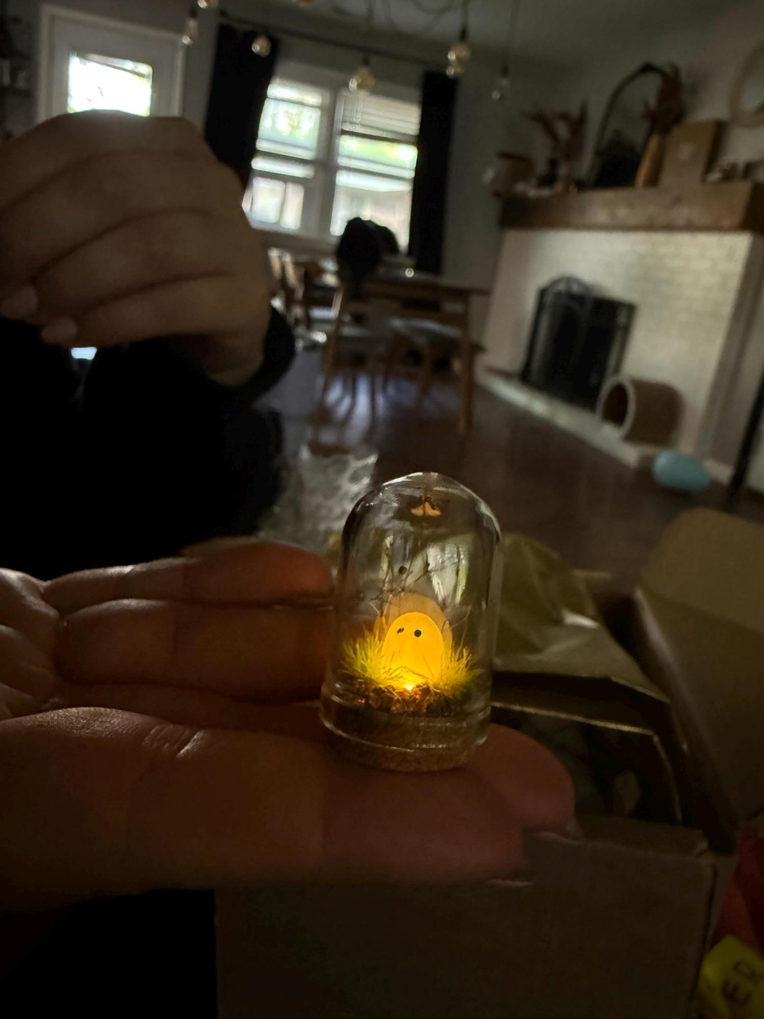 Adopt a Glowing Ghost In Glass Dome,Spooky Gift,handmade Pet Ghost