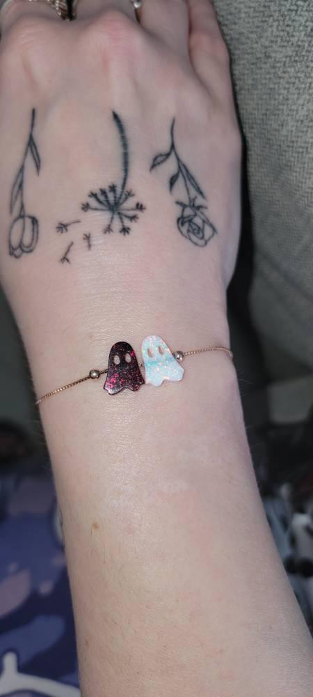 Halloween Ghost Opal Bracelet, Sterling Silver, Fire Opal Specter