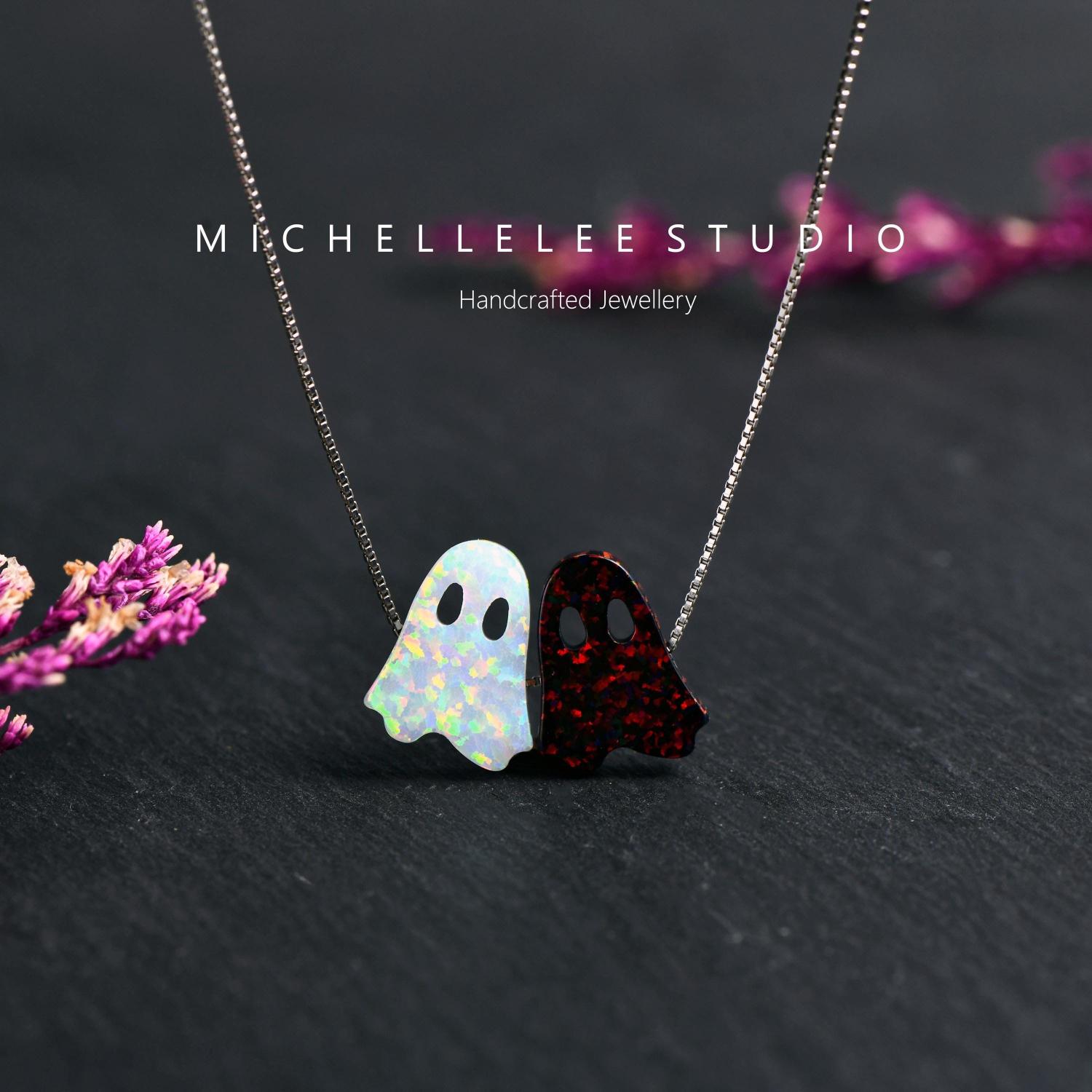 Halloween Ghost Opal Bracelet, Sterling Silver, Fire Opal Specter