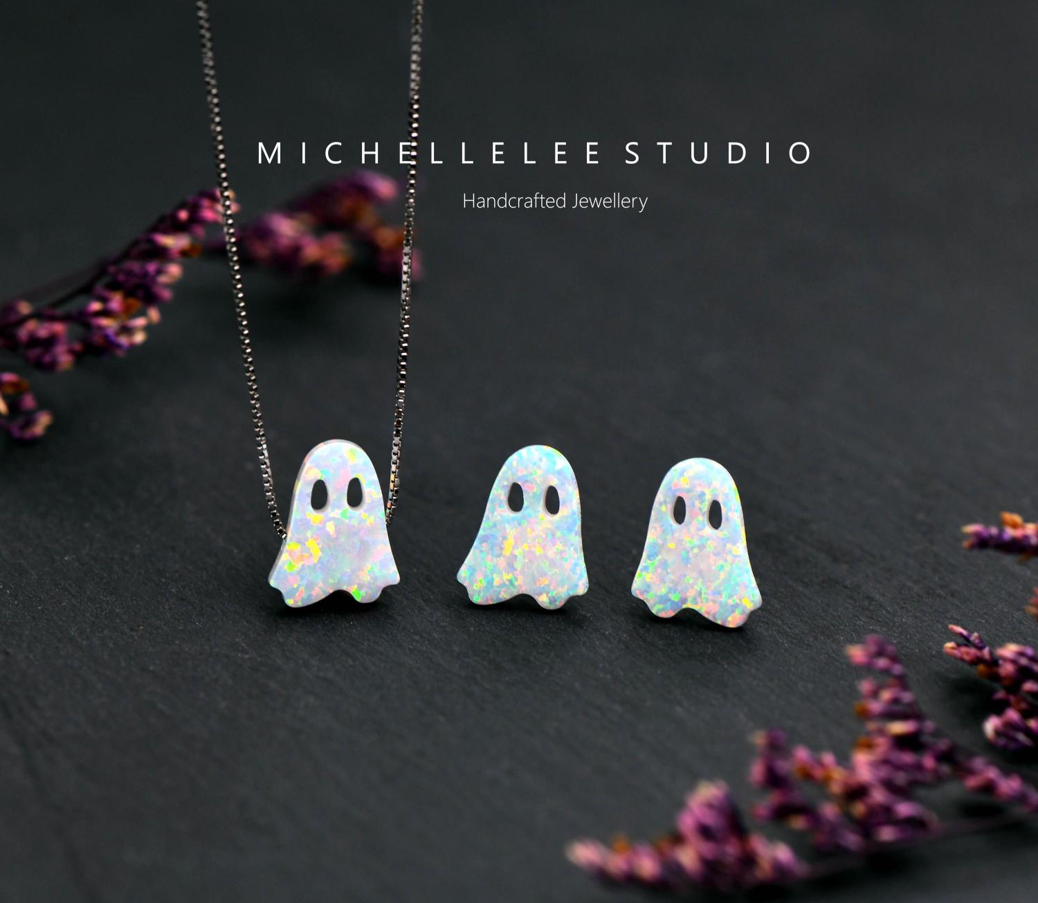 Halloween Ghost Opal Bracelet, Sterling Silver, Fire Opal Specter