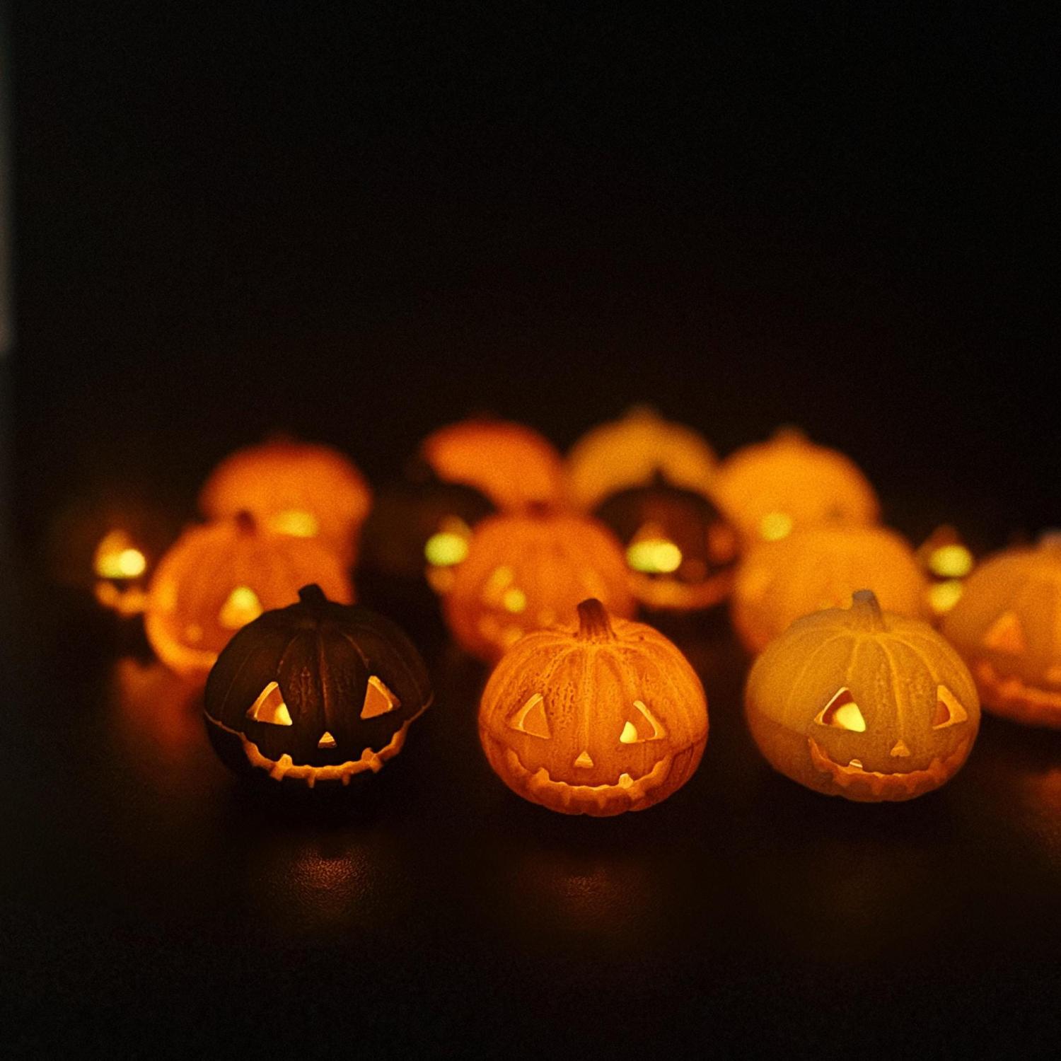 Indoor Halloween Pumpkin Lantern, Hand-Painted Halloween Jack O Lanterns, Halloween Gifts for Kids