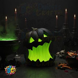 Split Glow Pumpkin Lamp, Halloween, Gothic decor, Spooky Holiday ornament, Artisan 3D Printed
