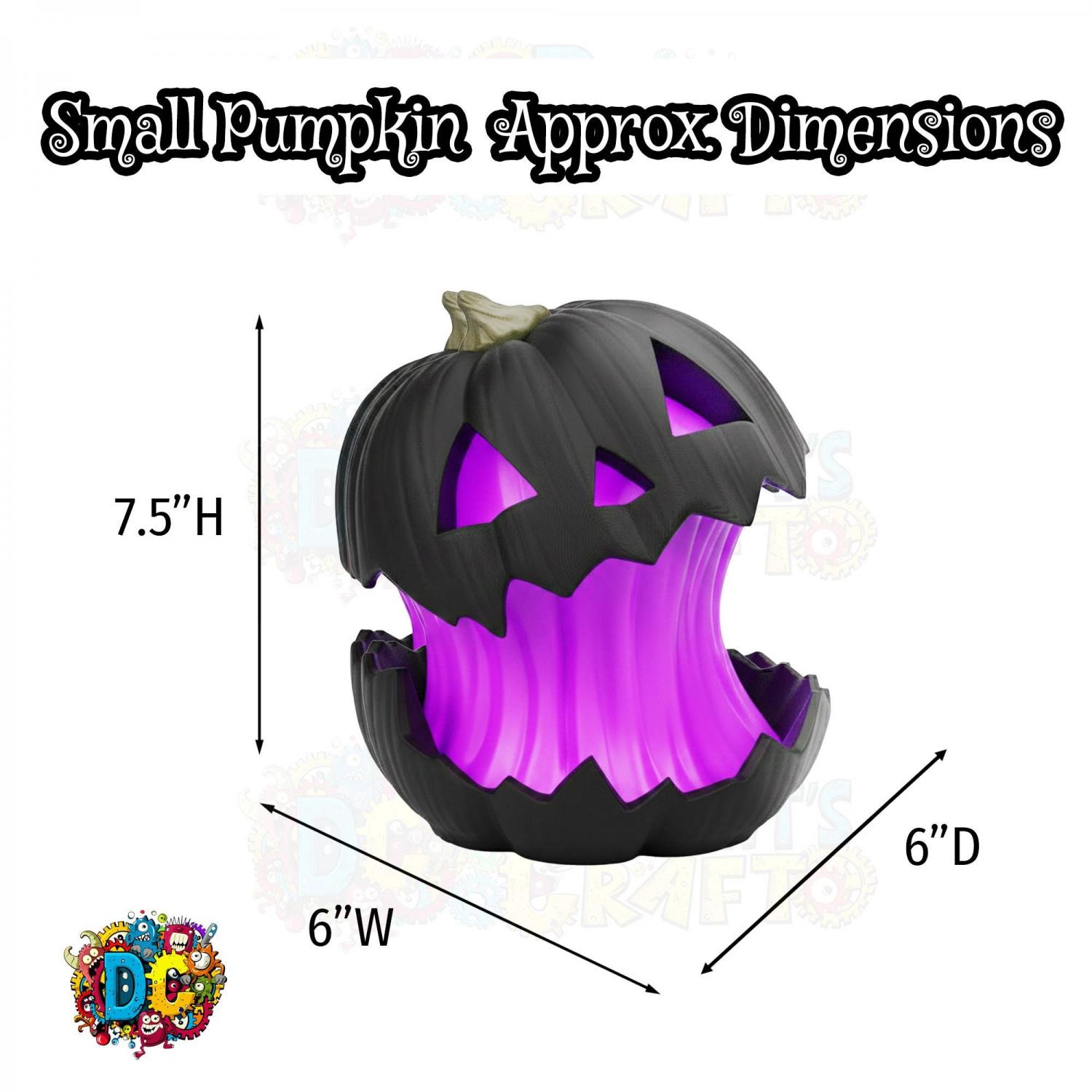 Split Glow Pumpkin Lamp, Halloween, Gothic decor, Spooky Holiday ornament, Artisan 3D Printed