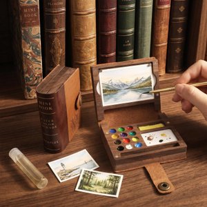 Birthday Custom Mini Pocket Book Paint Box,Vintage Dictionary Paint Box,Portable Watercolor Travel Kit,Palette,Creative Painting Gifts