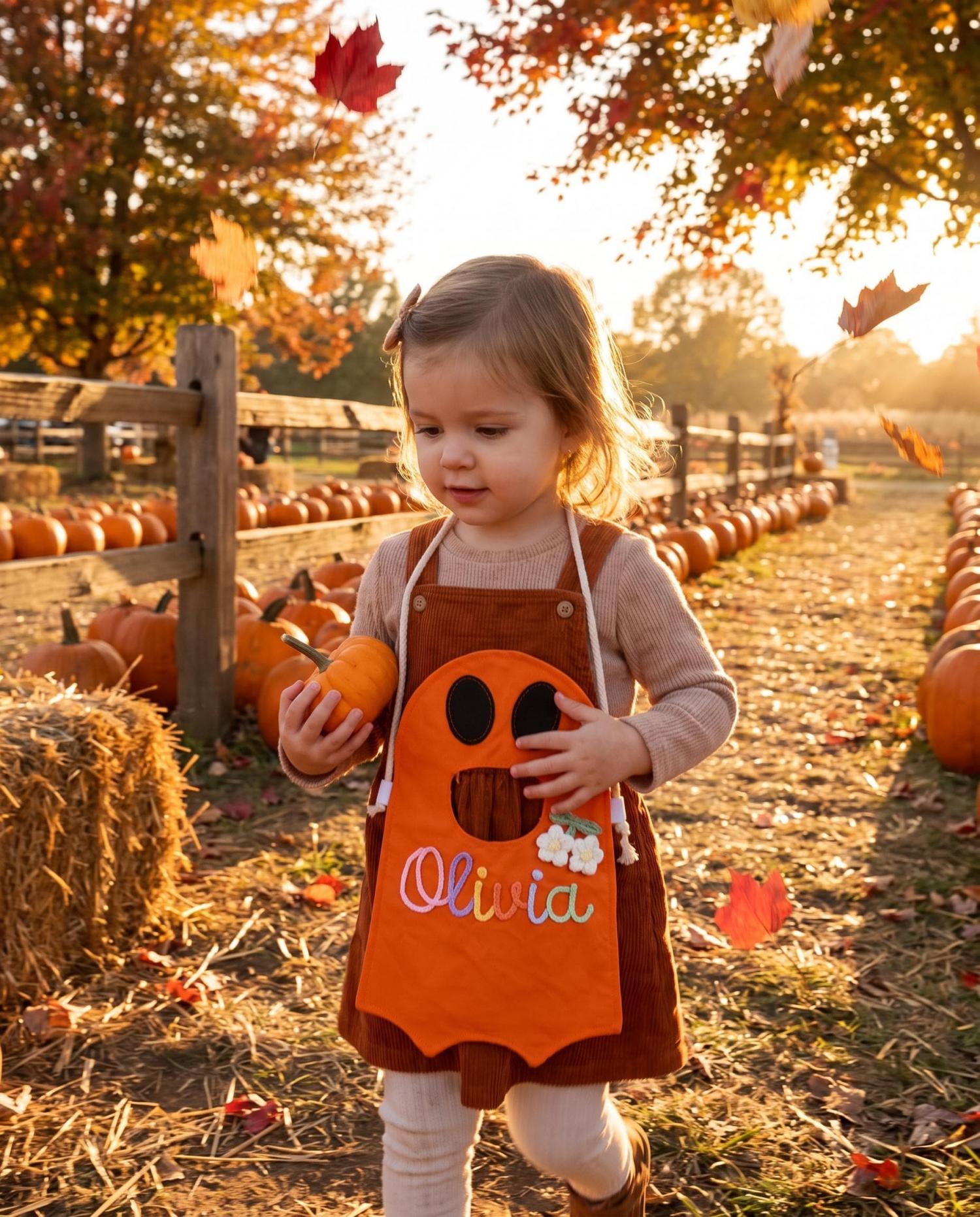 Personalized Ghost Trick or Treat Bag, Custom Halloween Candy Bag, Kids Halloween Tote with Name, Reusable Ghost Bag, Boo Basket Gift