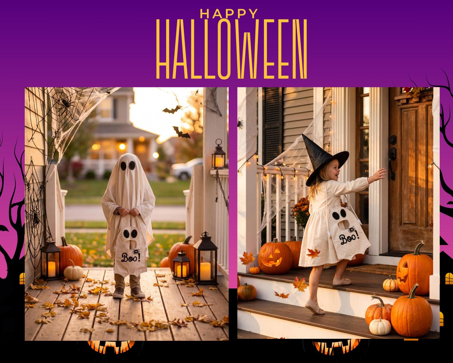 Personalized Ghost Trick or Treat Bag, Custom Halloween Candy Bag, Kids Halloween Tote with Name, Reusable Ghost Bag, Boo Basket Gift
