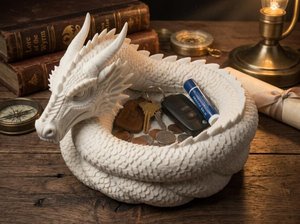 3D Printed Dragon Catchall Bowl Fantasy Dragon Jewelry Holder & Desk Organizer