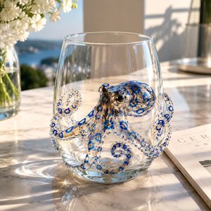 3D Ocean Animal Artisan Glassware Collection, Multiple Sea Creature Designs, Beach Home Table Decor, Beach House Gift for Ocean Lovers/Friends