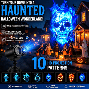 🎃Turn Your Home Into a Haunted Halloween Wonderland | 10 Unique HD Projection Patterns, 32FT Ultra-Large Display