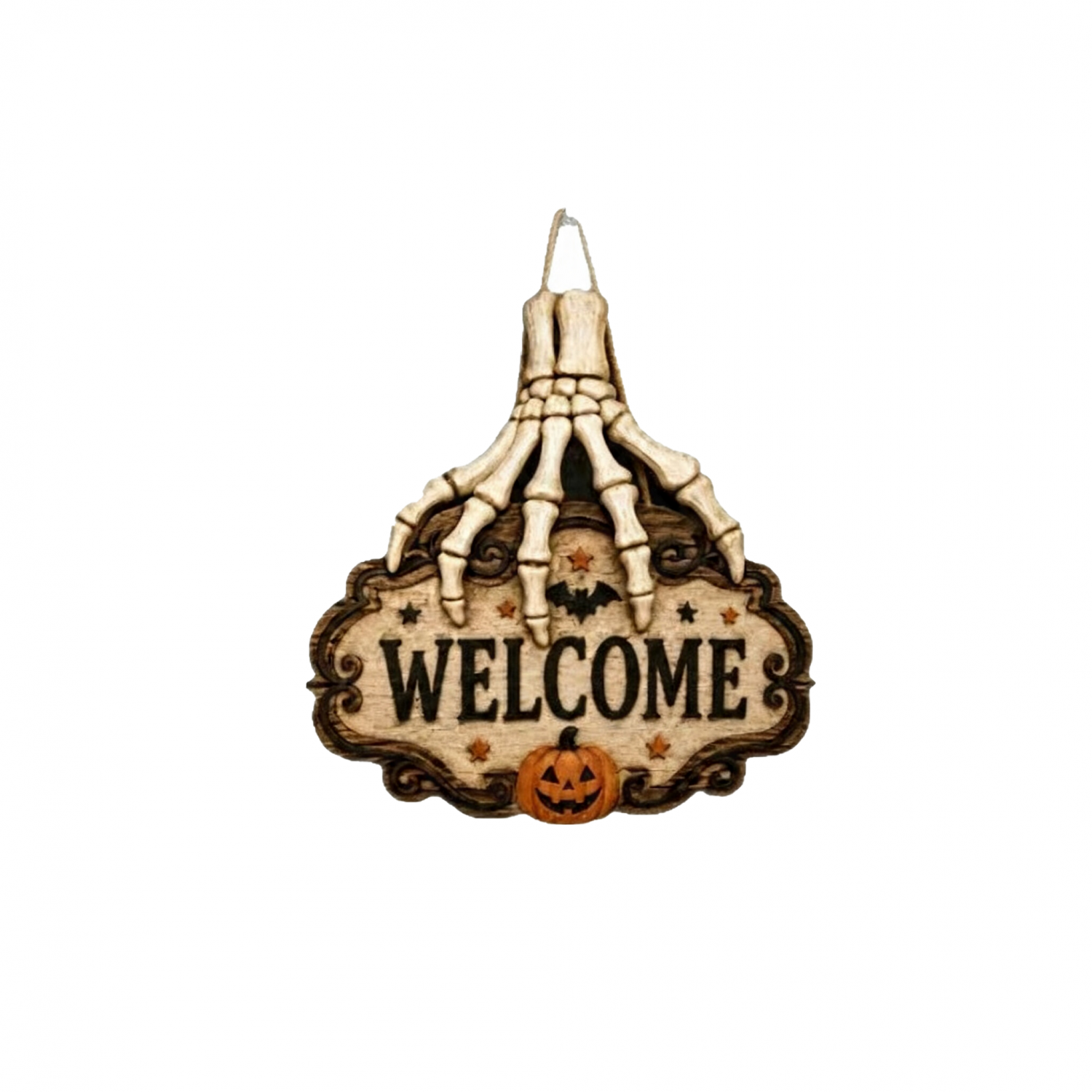 💀🖐️ Limited Time 50% OFF🔥 Skeleton Hand Welcome Sign | Creepy Halloween Door Hanging Decoration