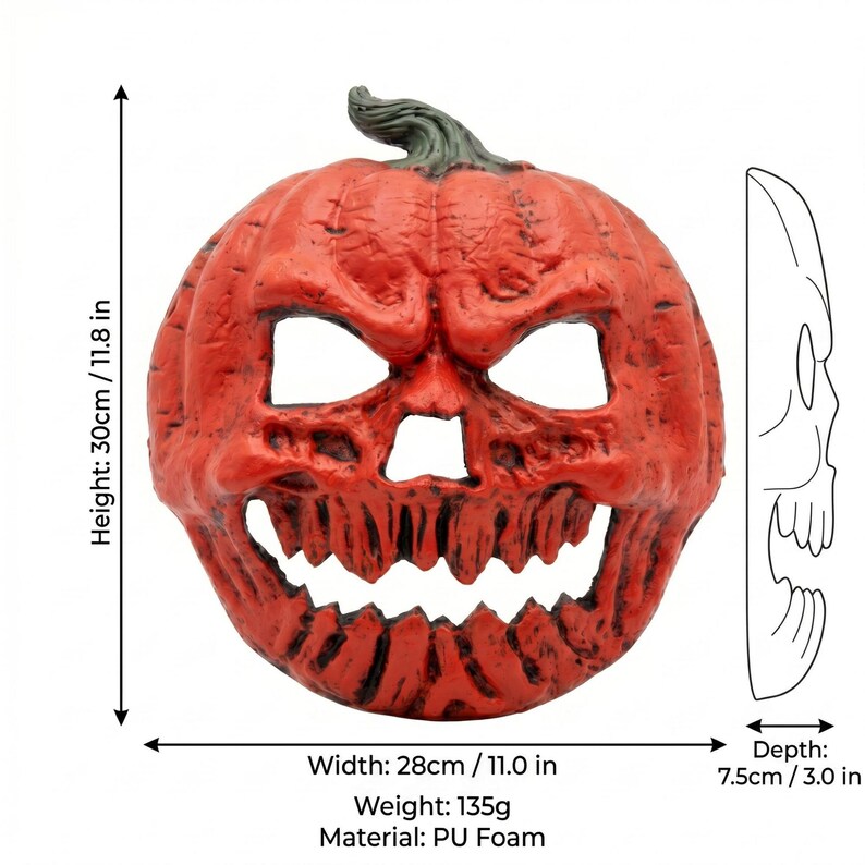 🎃The Evil Jack-O'-Lantern🎃 Premium Pumpkin Skull Horror Mask