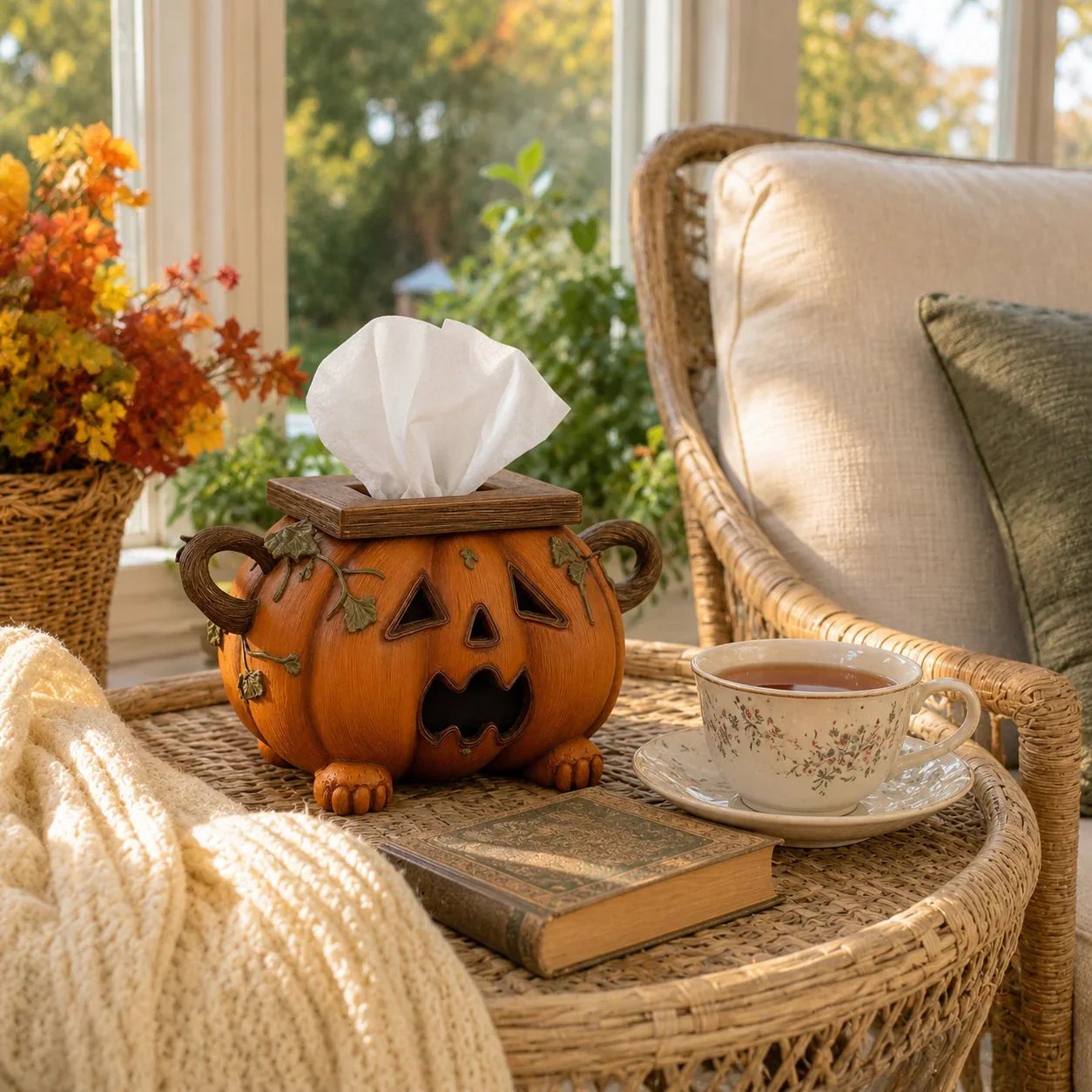 🏆Flash Sale⚡ 5K+ SOLD! 🎃 Pumpkin Halloween Tissue Box Cover-Turn Your Everyday Tissue Box Into A Spooky Fall Decoration