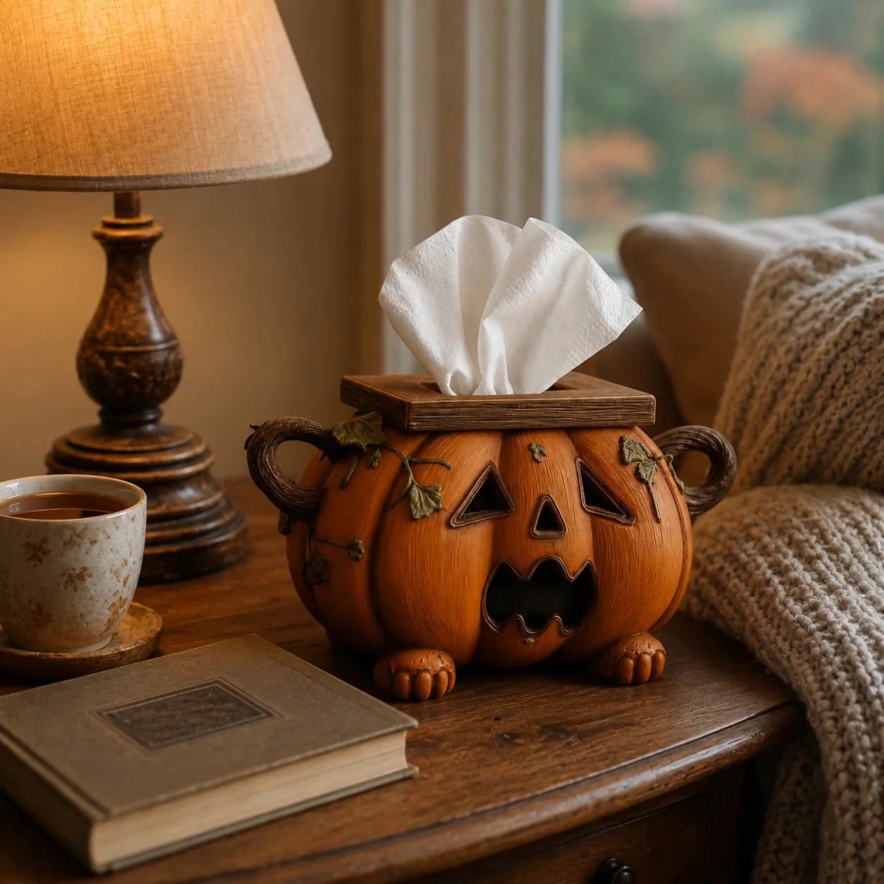 🏆Flash Sale⚡ 5K+ SOLD! 🎃 Pumpkin Halloween Tissue Box Cover-Turn Your Everyday Tissue Box Into A Spooky Fall Decoration