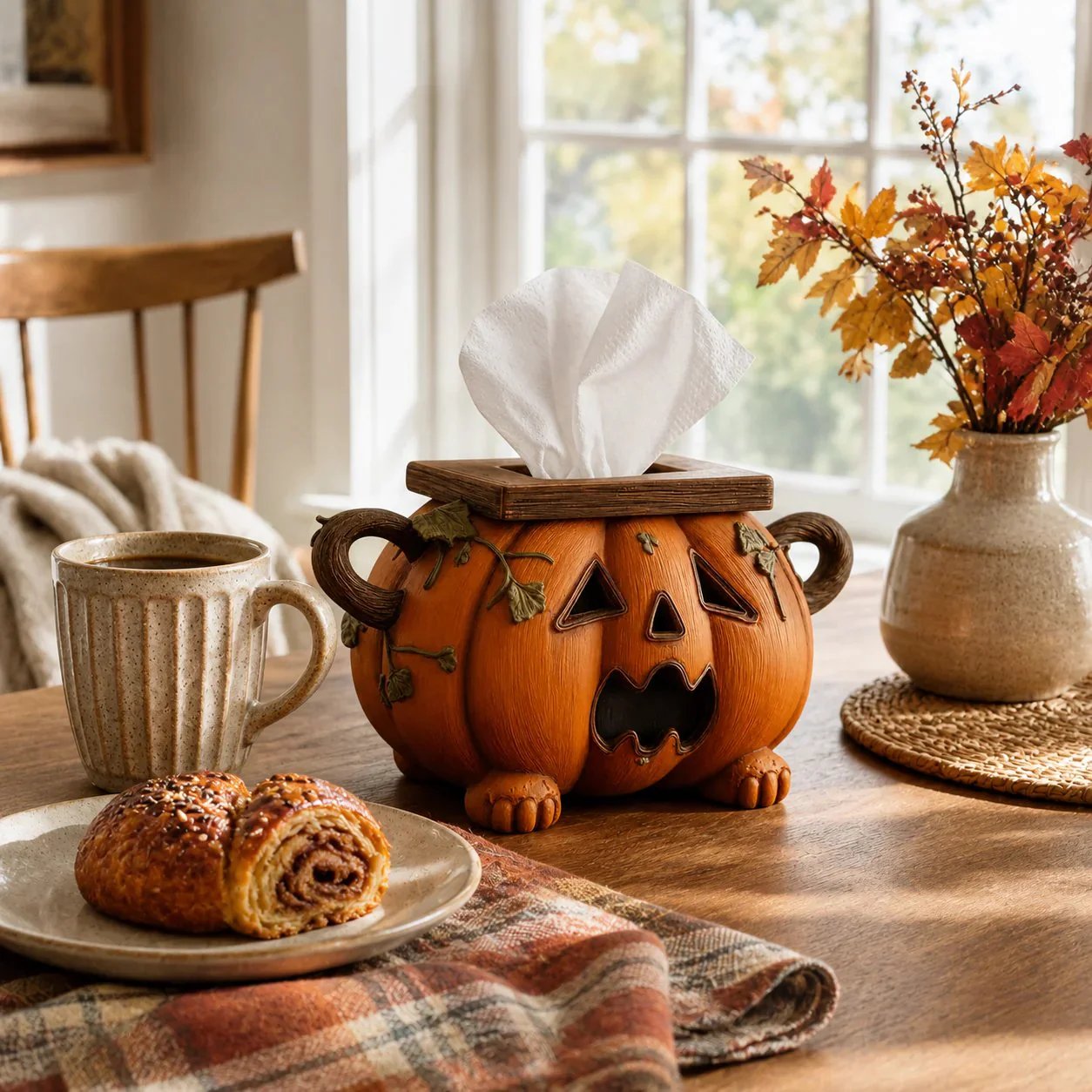 🏆Flash Sale⚡ 5K+ SOLD! 🎃 Pumpkin Halloween Tissue Box Cover-Turn Your Everyday Tissue Box Into A Spooky Fall Decoration