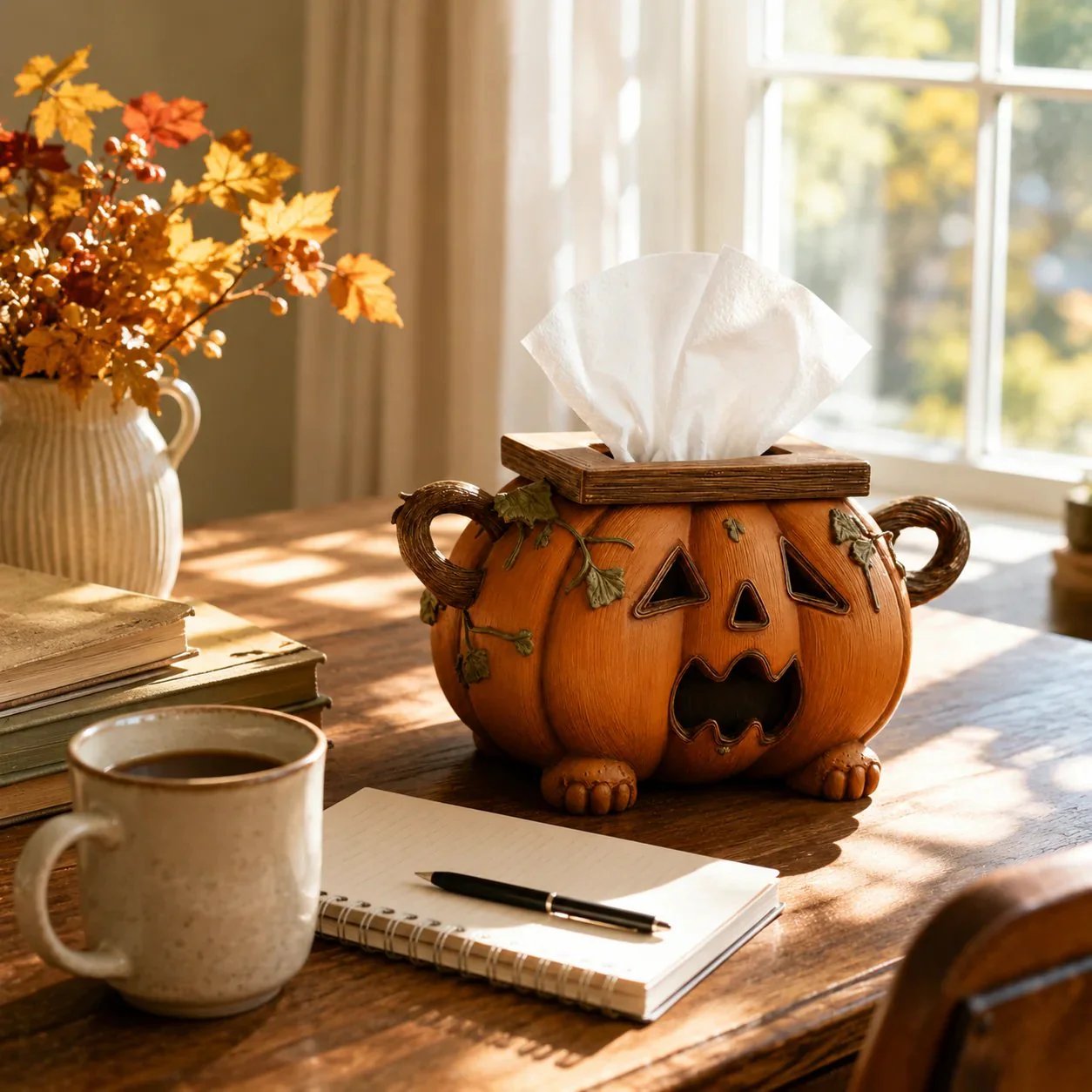 🏆Flash Sale⚡ 5K+ SOLD! 🎃 Pumpkin Halloween Tissue Box Cover-Turn Your Everyday Tissue Box Into A Spooky Fall Decoration
