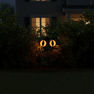 MINI Creepy Glowing Eyes Halloween Decoration - Remote Control, Timer, Battery Powered, Place Anywhere!