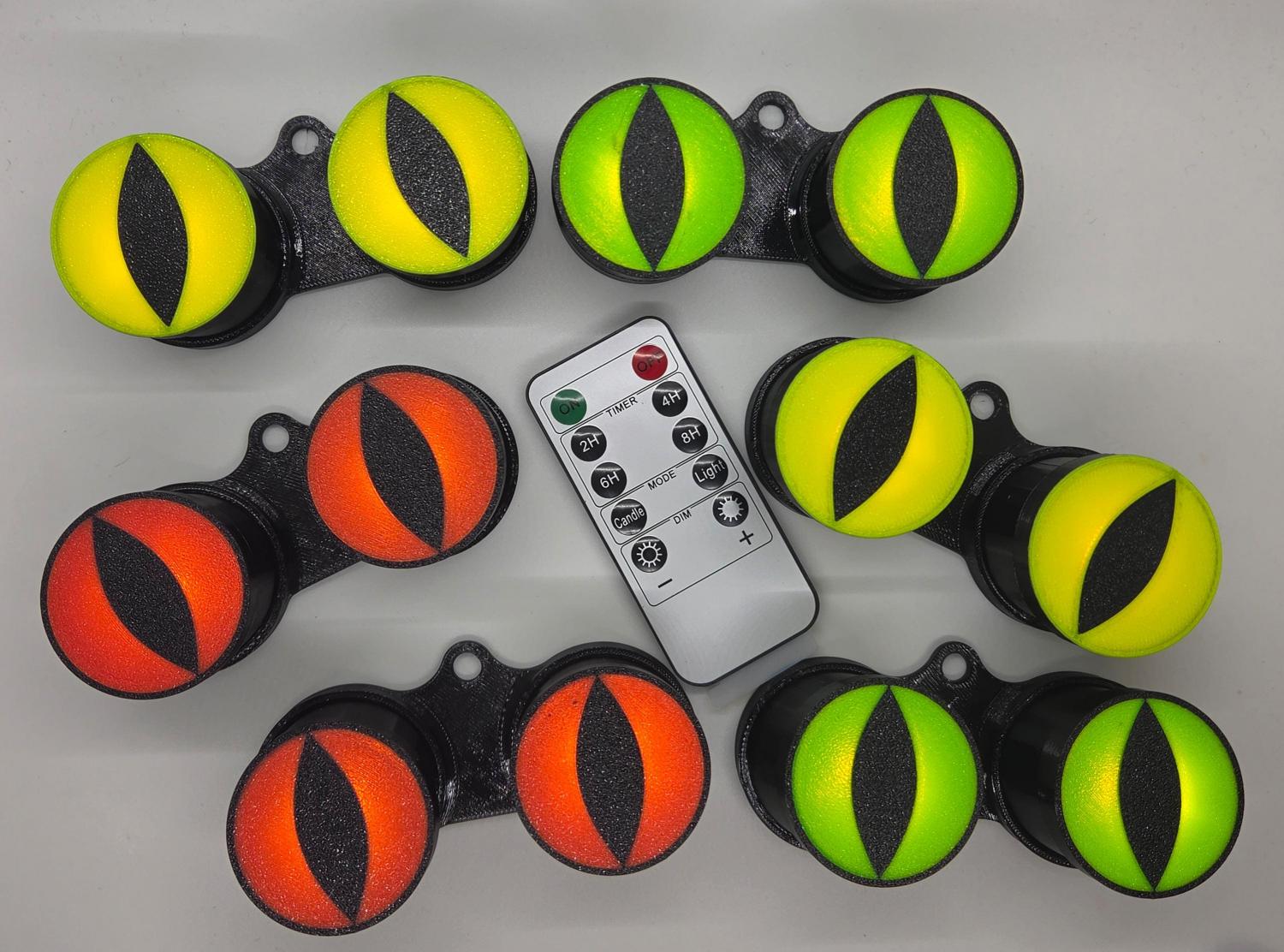 MINI Creepy Glowing Eyes Halloween Decoration - Remote Control, Timer, Battery Powered, Place Anywhere!