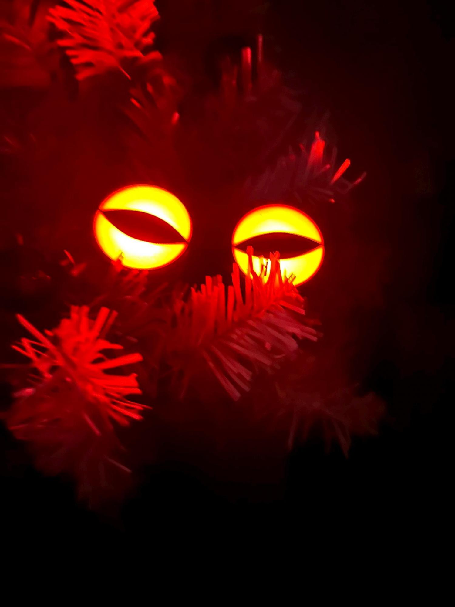 MINI Creepy Glowing Eyes Halloween Decoration - Remote Control, Timer, Battery Powered, Place Anywhere!