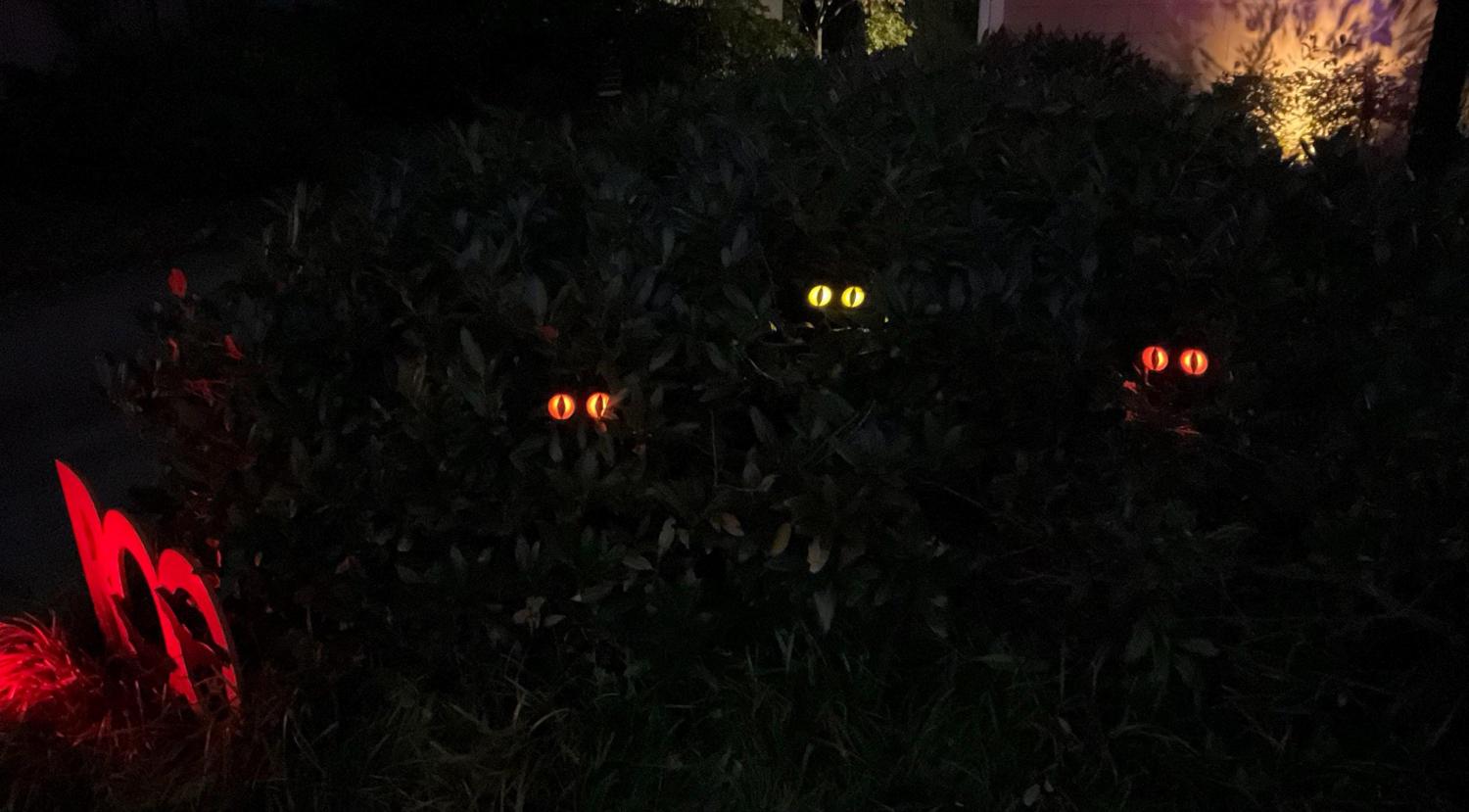 MINI Creepy Glowing Eyes Halloween Decoration - Remote Control, Timer, Battery Powered, Place Anywhere!