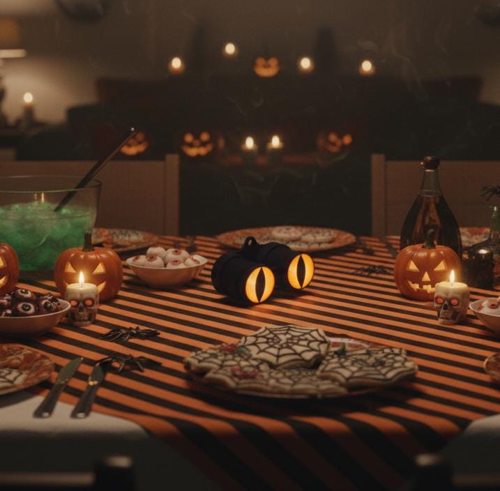 MINI Creepy Glowing Eyes Halloween Decoration - Remote Control, Timer, Battery Powered, Place Anywhere!