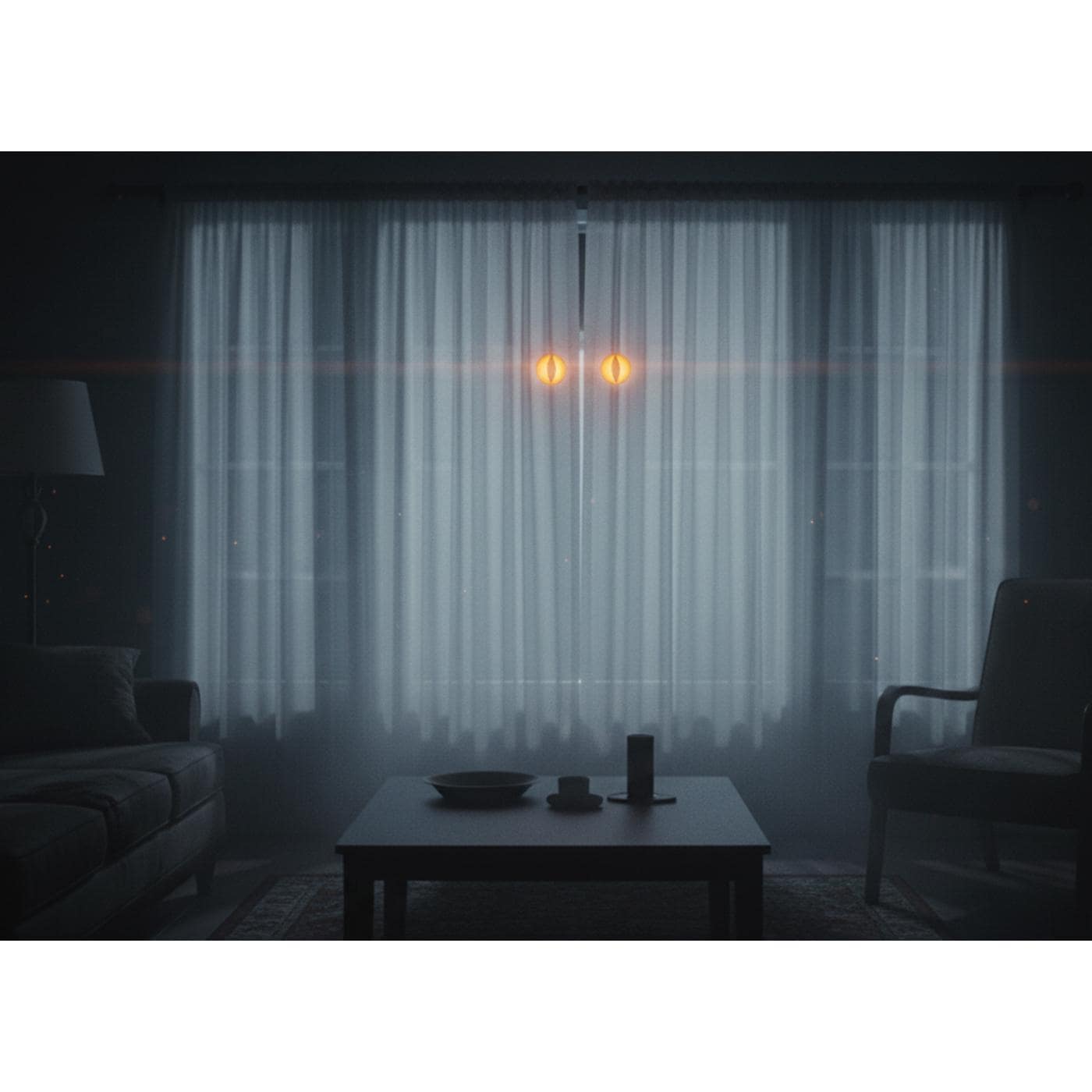 MINI Creepy Glowing Eyes Halloween Decoration - Remote Control, Timer, Battery Powered, Place Anywhere!