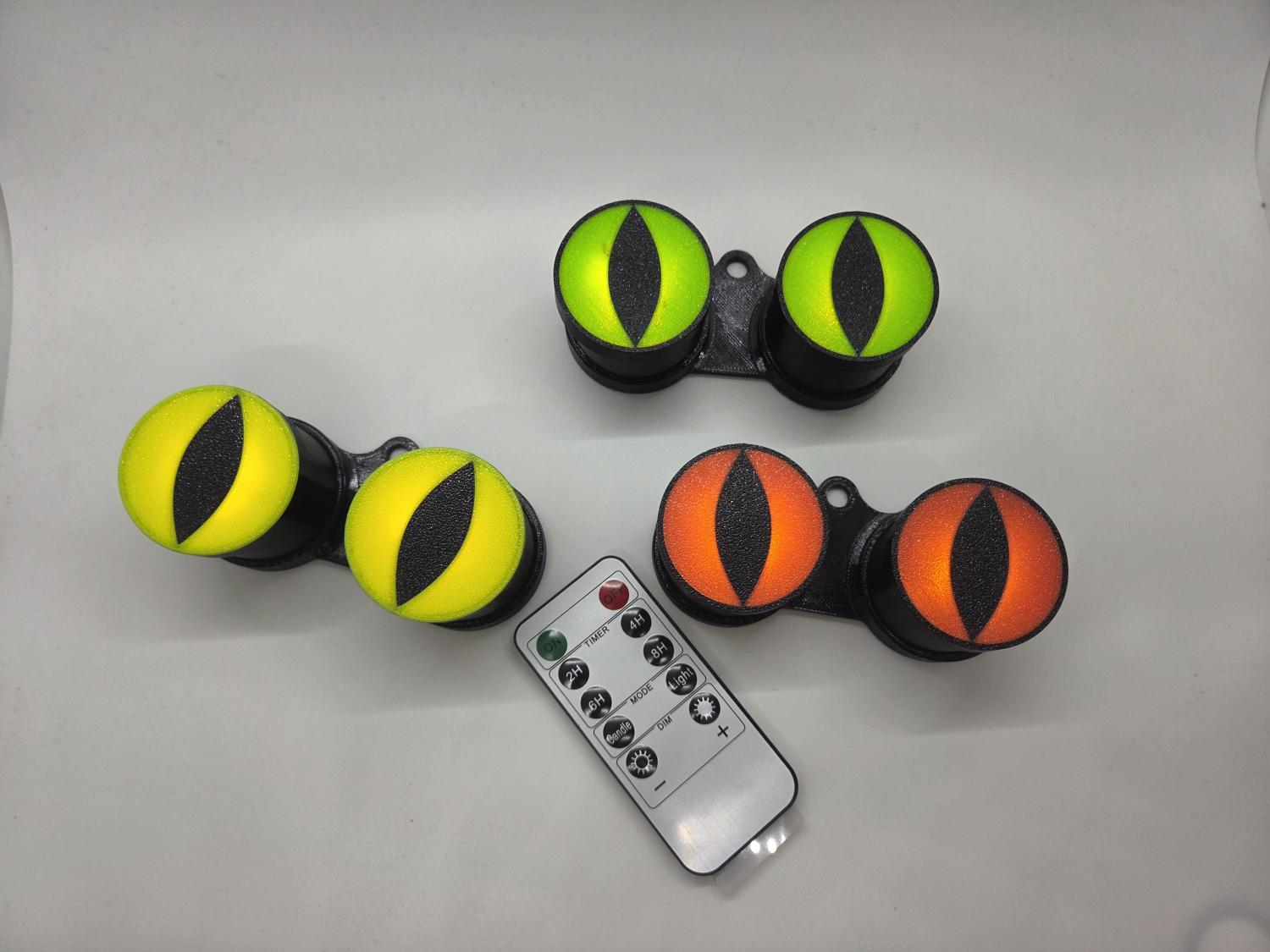 MINI Creepy Glowing Eyes Halloween Decoration - Remote Control, Timer, Battery Powered, Place Anywhere!