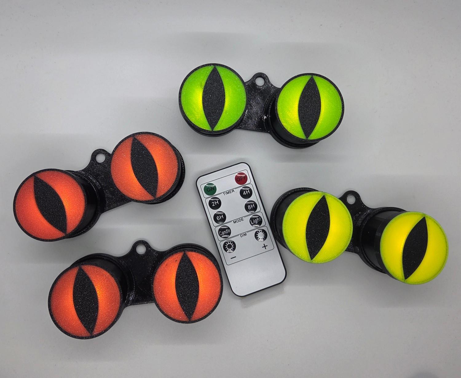 MINI Creepy Glowing Eyes Halloween Decoration - Remote Control, Timer, Battery Powered, Place Anywhere!