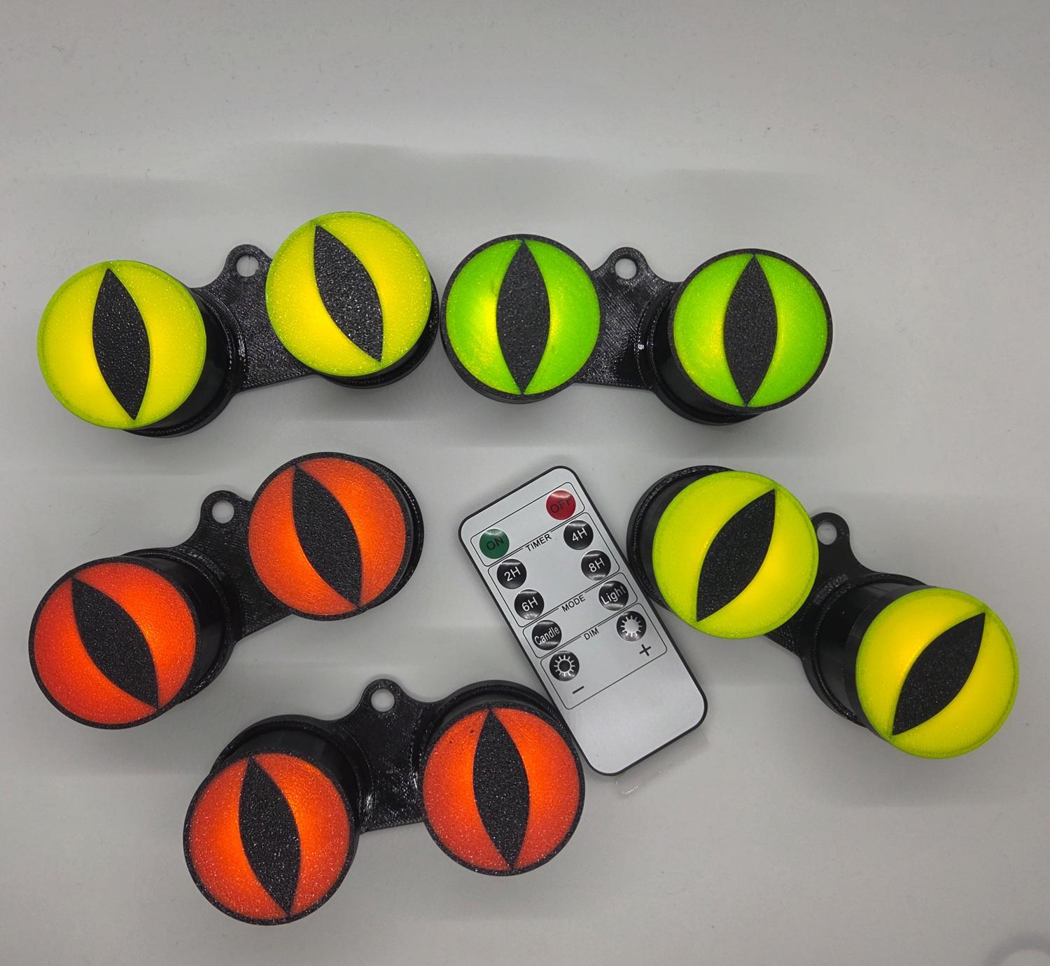 MINI Creepy Glowing Eyes Halloween Decoration - Remote Control, Timer, Battery Powered, Place Anywhere!