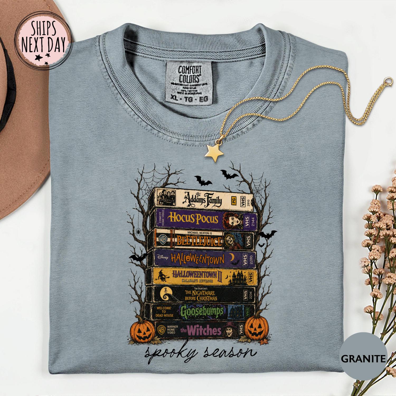 Comfort Colors® Vintage Halloween VHS Tee - Retro Spooky Season Shirt - Funny Horror T-shirt -Scary Movie Halloween Shirt