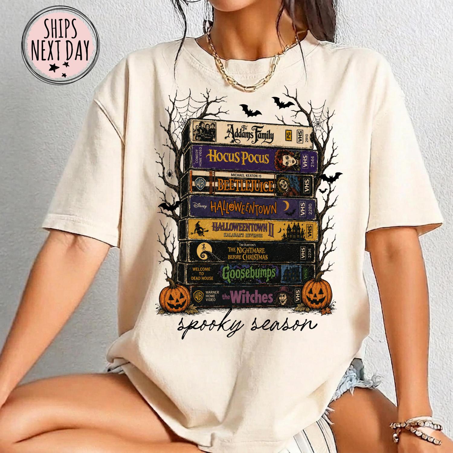 Comfort Colors® Vintage Halloween VHS Tee - Retro Spooky Season Shirt - Funny Horror T-shirt -Scary Movie Halloween Shirt