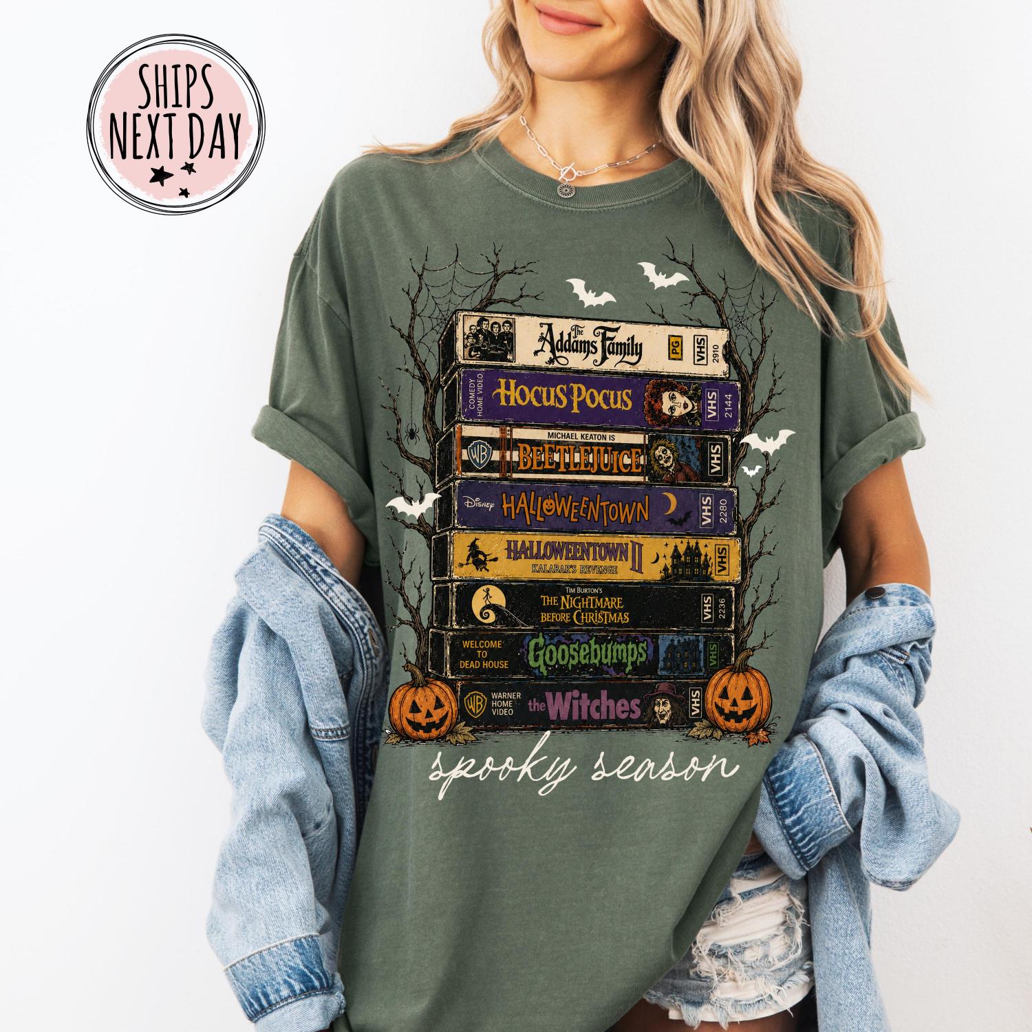 Comfort Colors® Vintage Halloween VHS Tee - Retro Spooky Season Shirt - Funny Horror T-shirt -Scary Movie Halloween Shirt