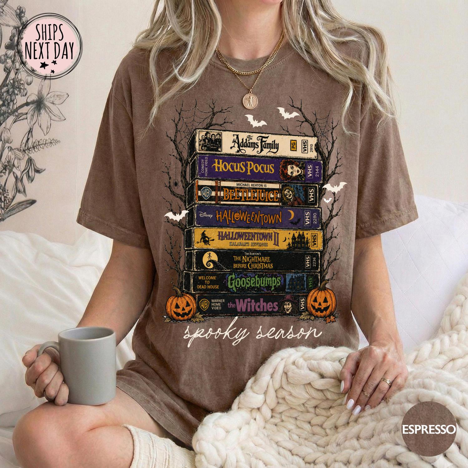 Comfort Colors® Vintage Halloween VHS Tee - Retro Spooky Season Shirt - Funny Horror T-shirt -Scary Movie Halloween Shirt