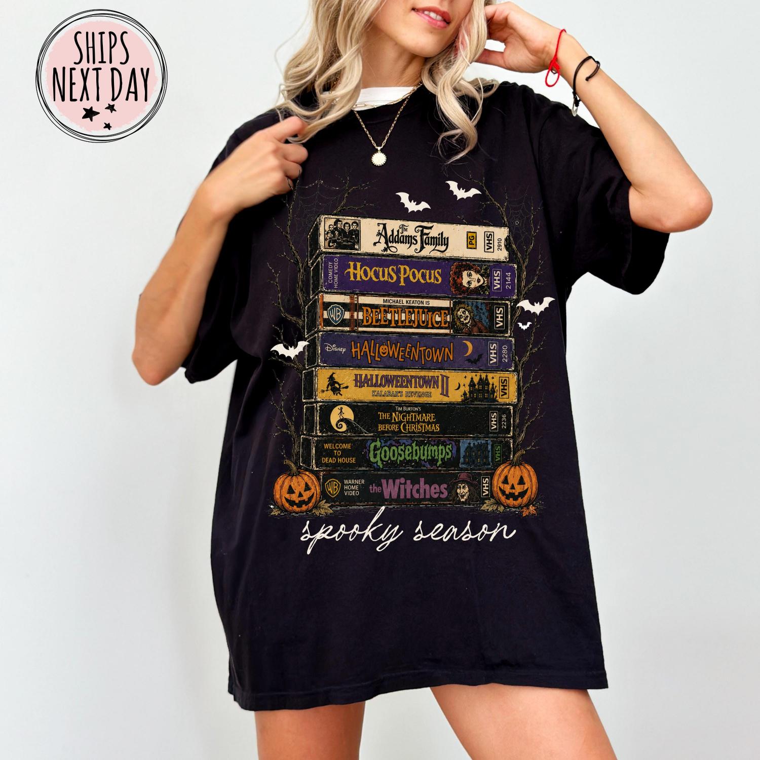 Comfort Colors® Vintage Halloween VHS Tee - Retro Spooky Season Shirt - Funny Horror T-shirt -Scary Movie Halloween Shirt