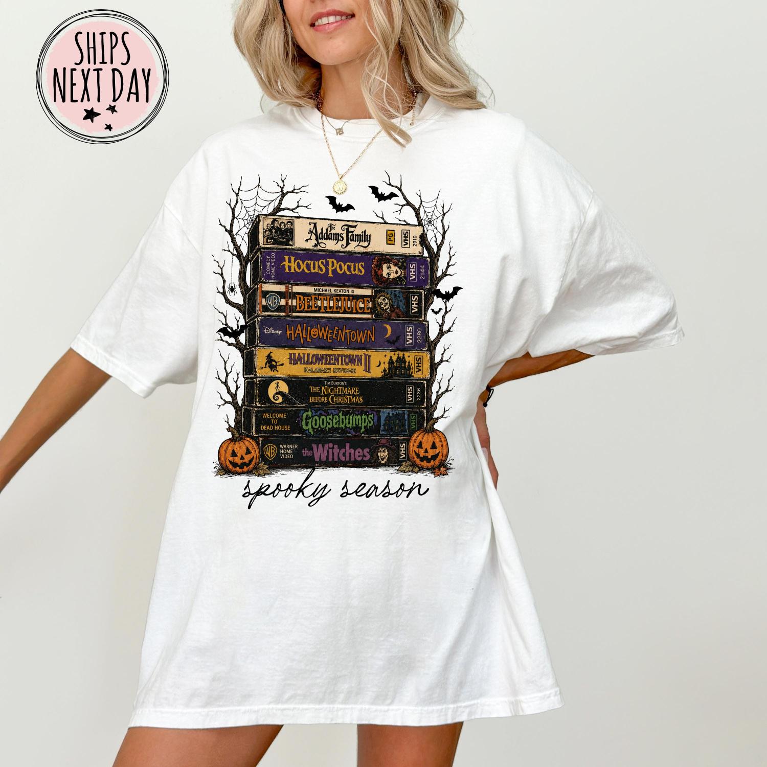 Comfort Colors® Vintage Halloween VHS Tee - Retro Spooky Season Shirt - Funny Horror T-shirt -Scary Movie Halloween Shirt
